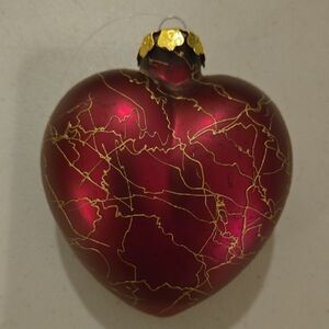 Luxurious Heart Ornament - Burgundy and Gold